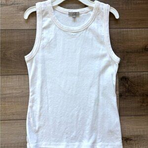 Lilla P White Fitted Sleeveless Tank Top